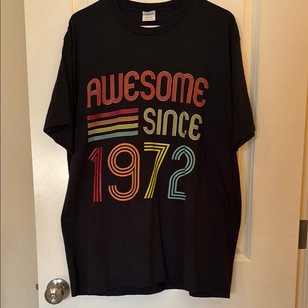 Black Graphic T-Shirt with Colorful Print